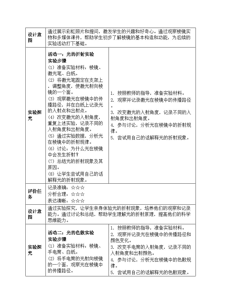 《第一单元 光：5 认识棱镜》教学设计-2025-2026学年教科版（2024）科学五年级上册第3页