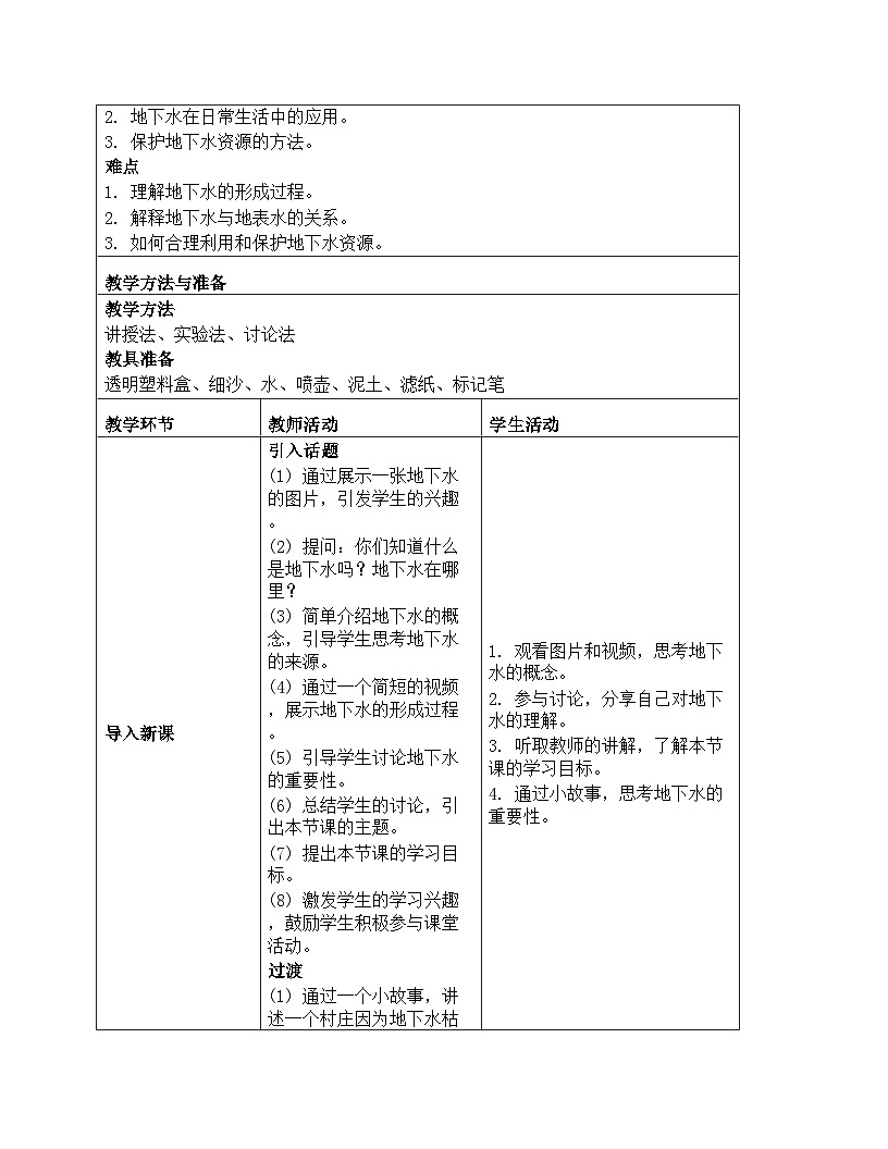 《第四单元 地球上的水资源：13 地下水》教学设计-2025-2026学年苏教版科学三年级上册第2页