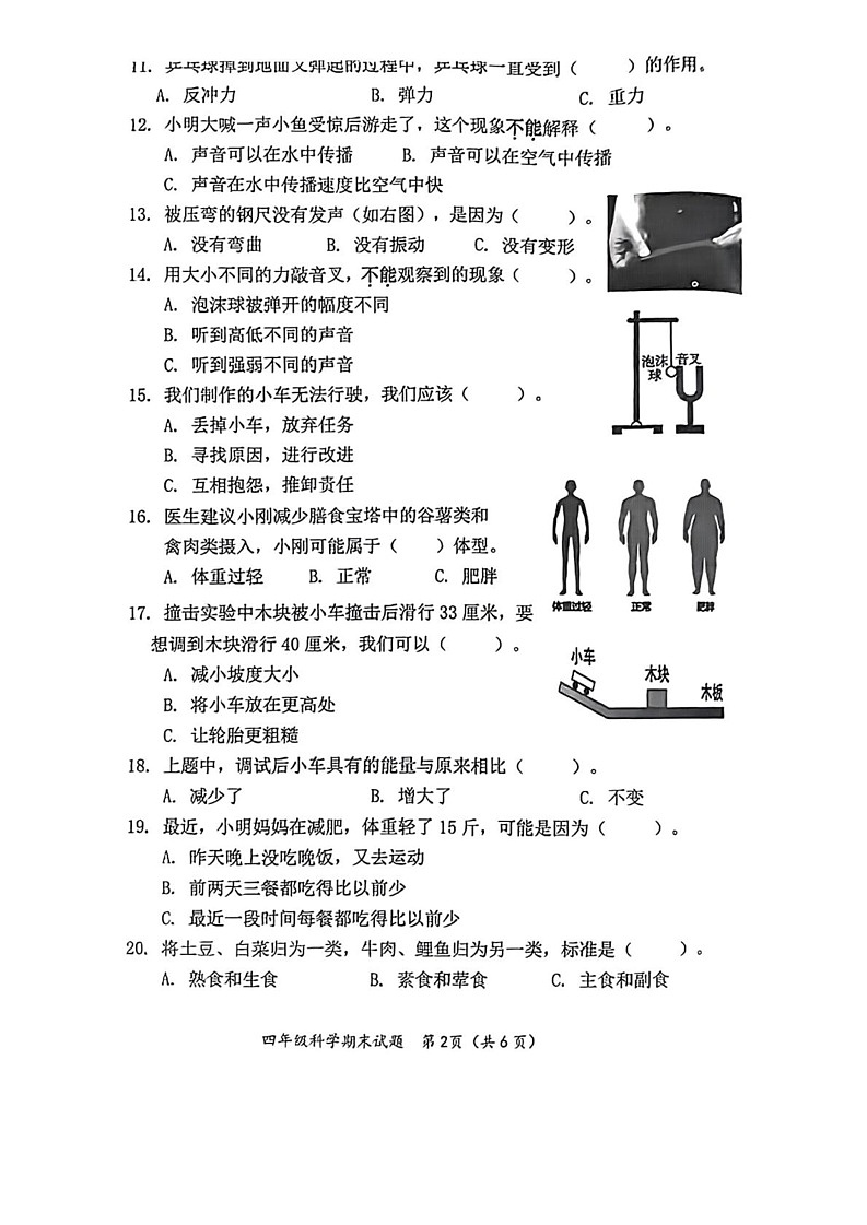 浙江省台州市温岭市2024-2025学年四年级上学期期末科学试题第2页