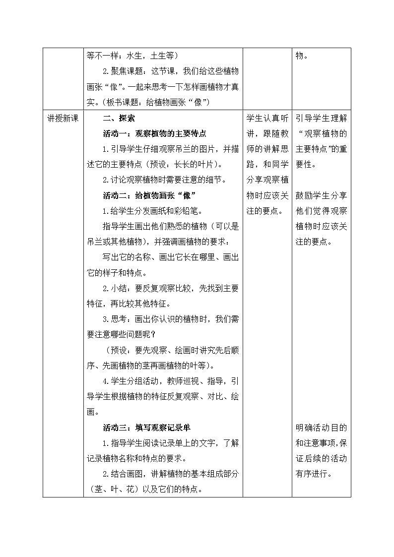 教科版2024小学科学一上第一单元《4 给植物画张“像”》教案第2页