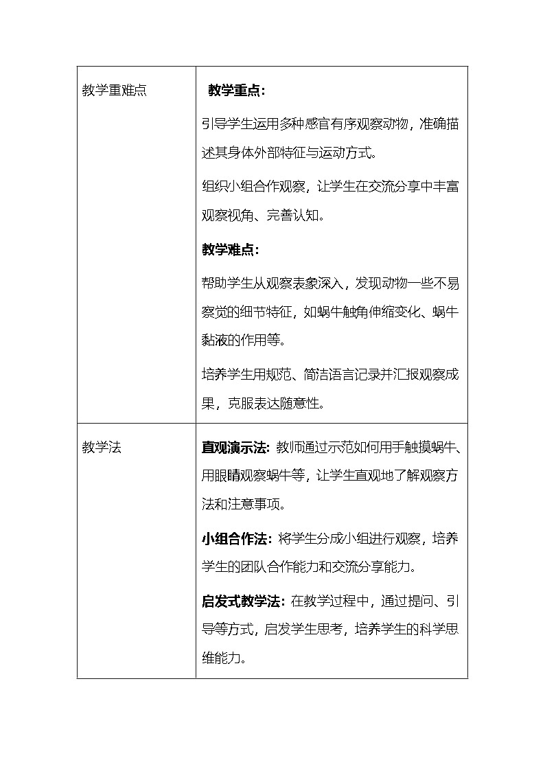 2025春教科版（2024）小学一年级下册科学第二单元 2.观察一种动物 教案第3页