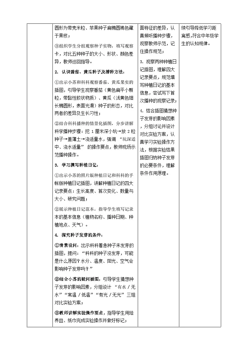 苏教版小学科学三年级下册 05种子发芽了 教案第3页