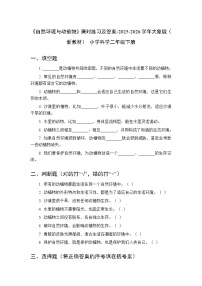 小学科学大象版（2024）二年级下册（2024）第四单元  共同的家园2  自然环境鱼动植物课后练习题
