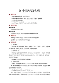 科学二年级下册（2024）1 今天天气怎么样​教案