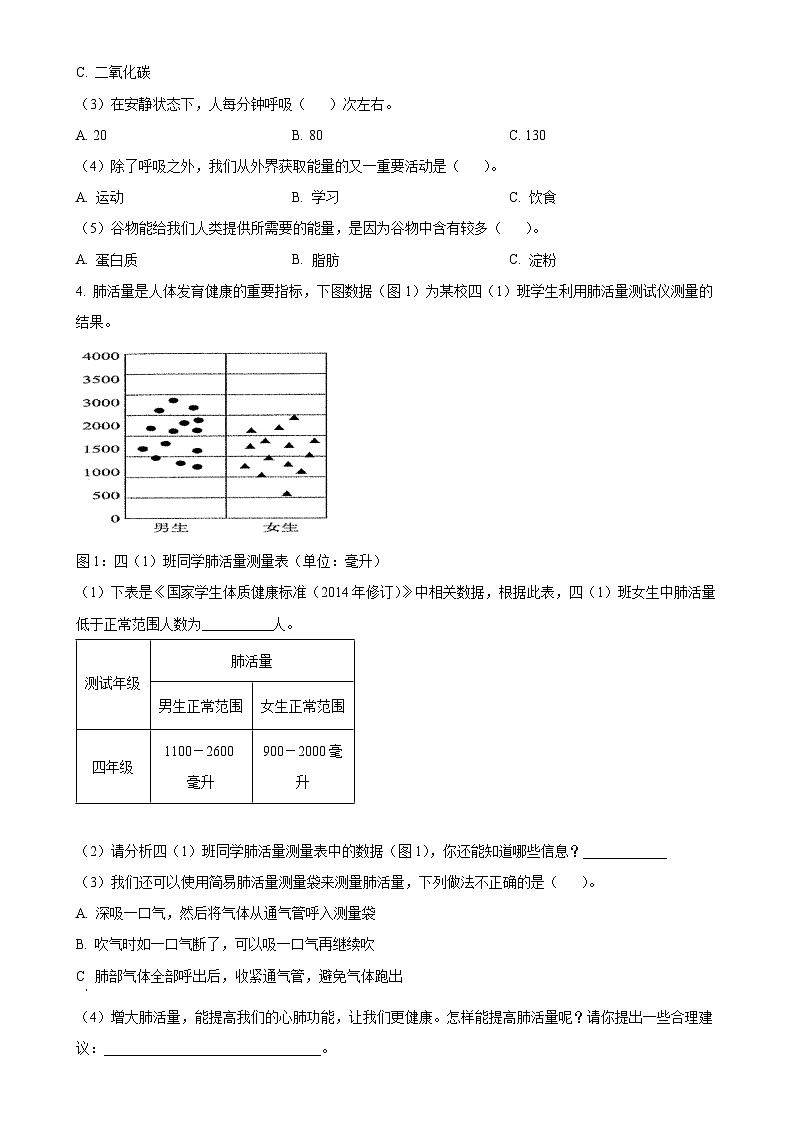 广东省深圳市光明区教科版四年级上册期末考试科学试卷（原卷版）-A4第3页