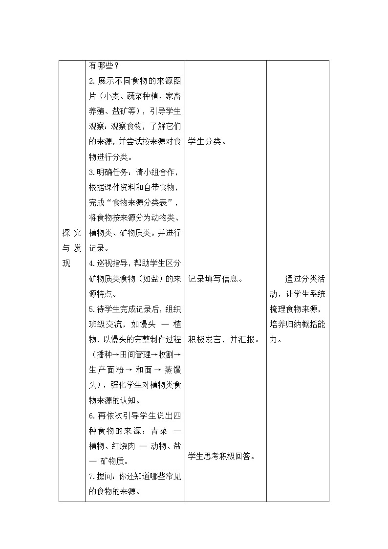 第二单元第8课 食物与营养 教案 小学科学粤教粤科版（2024）三年级下册教案第3页