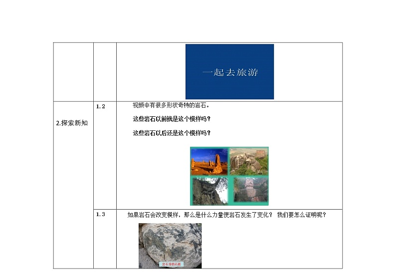 五年级上册科学教案 第三单元  第3课  岩石会改变模样吗 教科版第2页