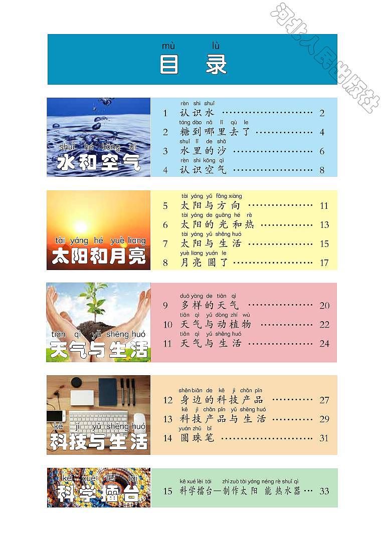 冀教版科学一年级下册电子教材2023高清PDF电子版02