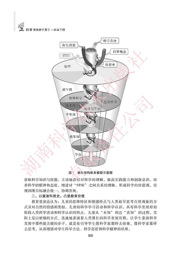 湘教版 科学 一年级下册 教师用书第2页