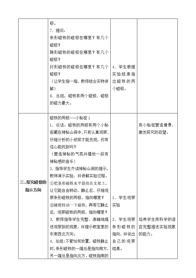 5.磁铁的两极 表格式教案教案03