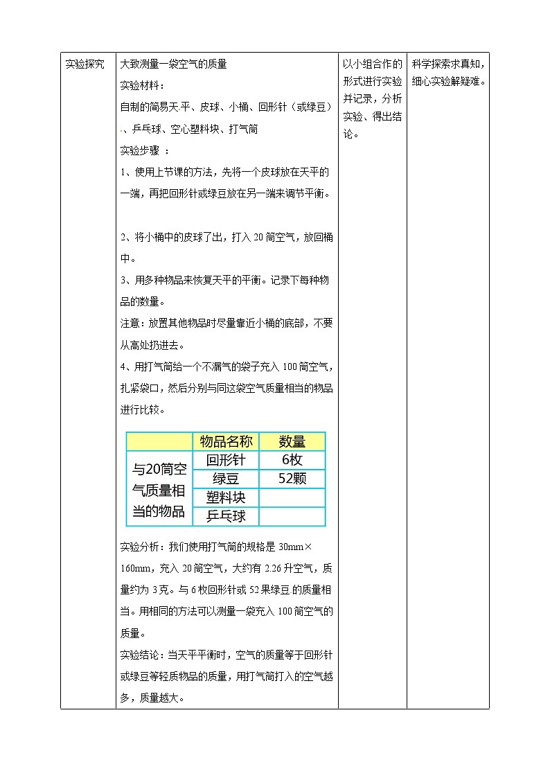 2.5《一袋空气的质量是多少》教案02