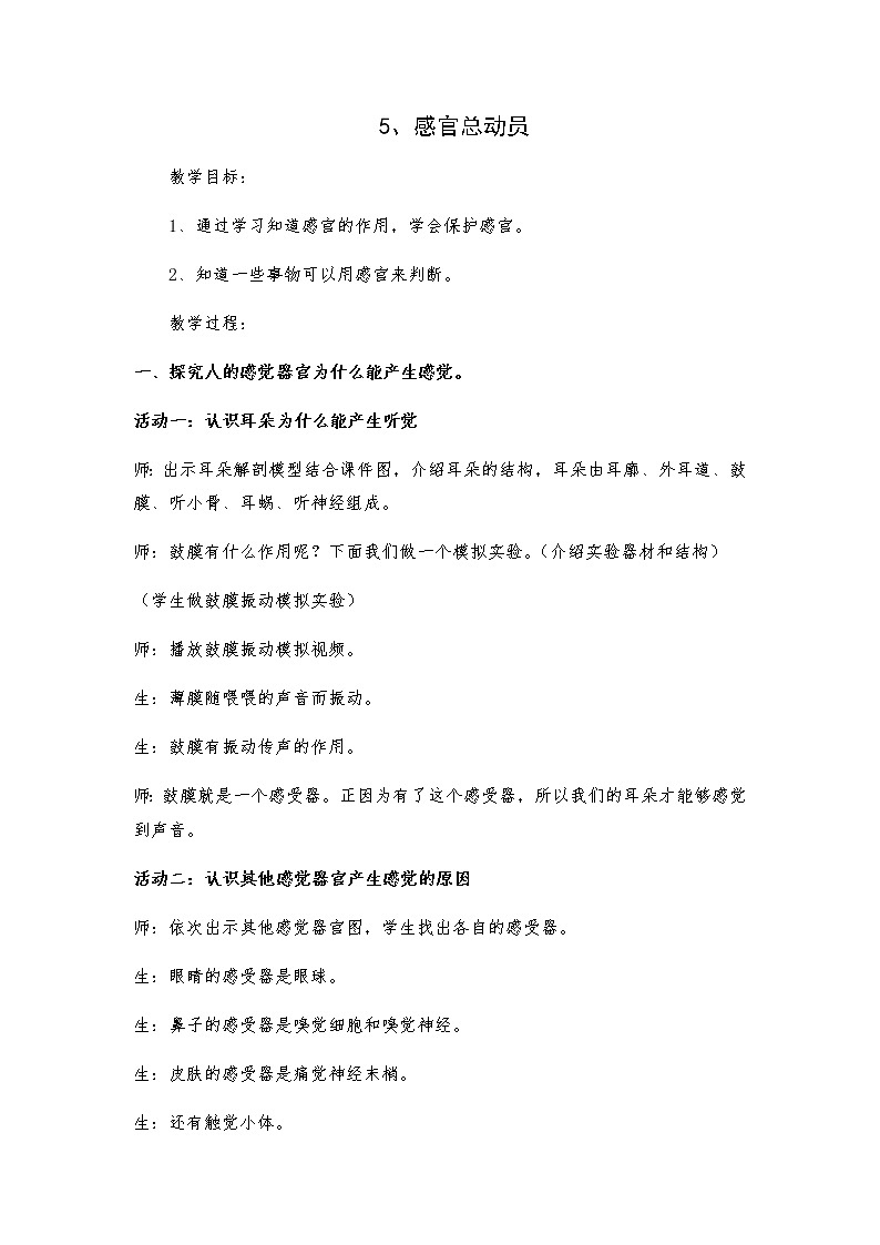 2.5《感官总动员》教案01