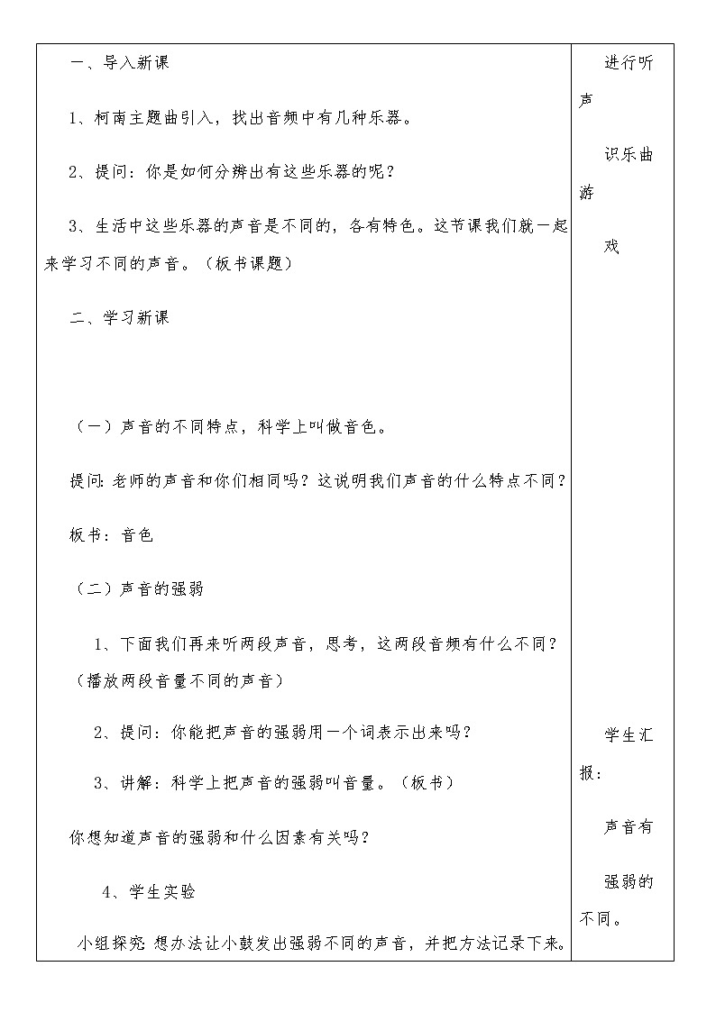 （苏教版）四年级科学上册教案《4 不同的声音》 (3)02