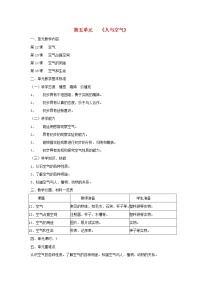 首师大版三年级上册第五单元 人与空气综合与测试教案设计