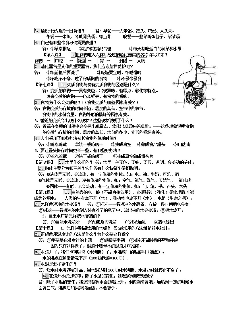 三年级上科学学案三年级上册科学知识梳理_鄂教版（三起）02