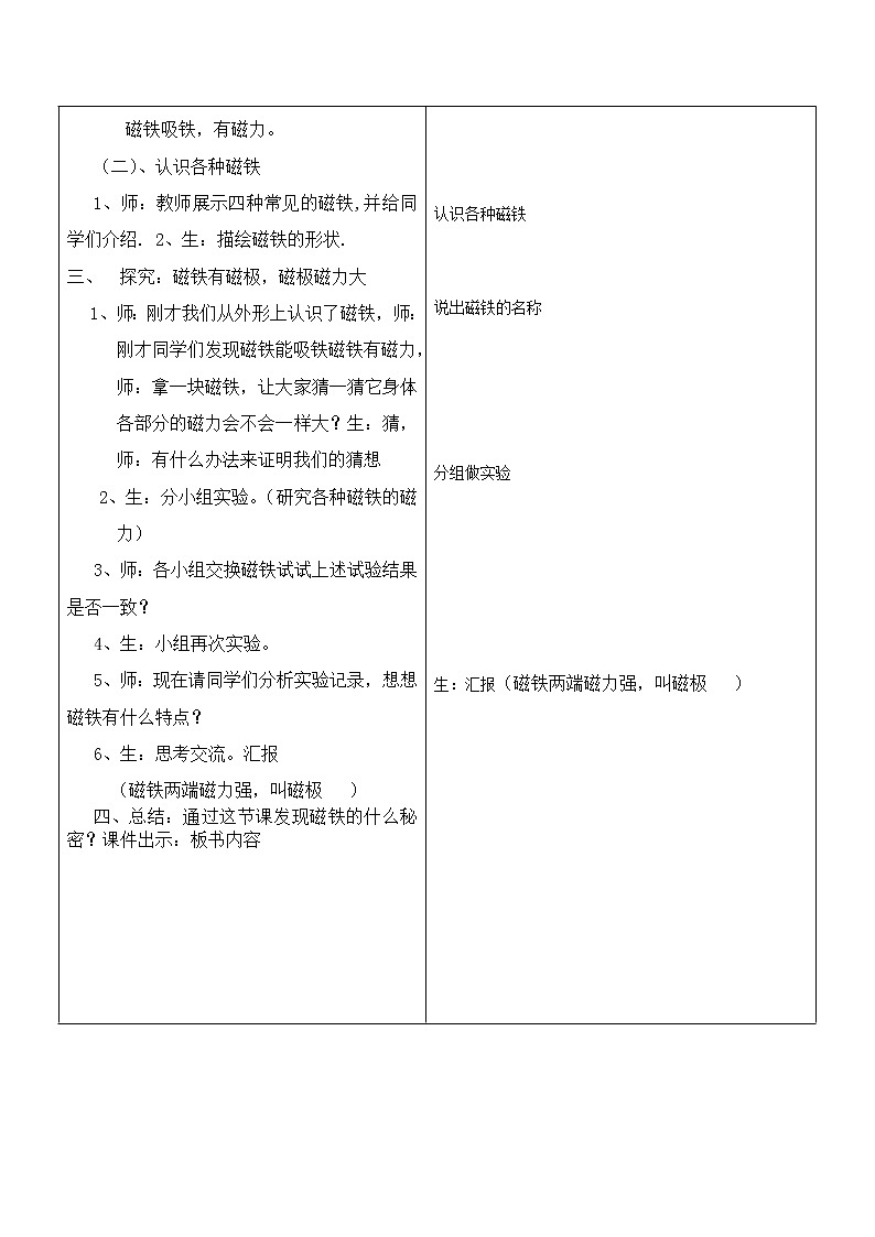 鄂教版（三起）科学三年级上册第三单元16、(磁铁玩具) 教学设计02