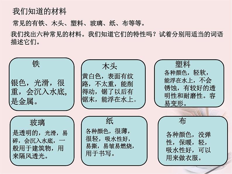 冀教版（三起）科学三年级下册第一单元1-身边的材料 课件02