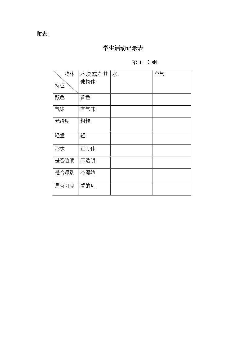 新教科版一下1-1《发现物体的特征》PPT课件+教案+活动记录表01