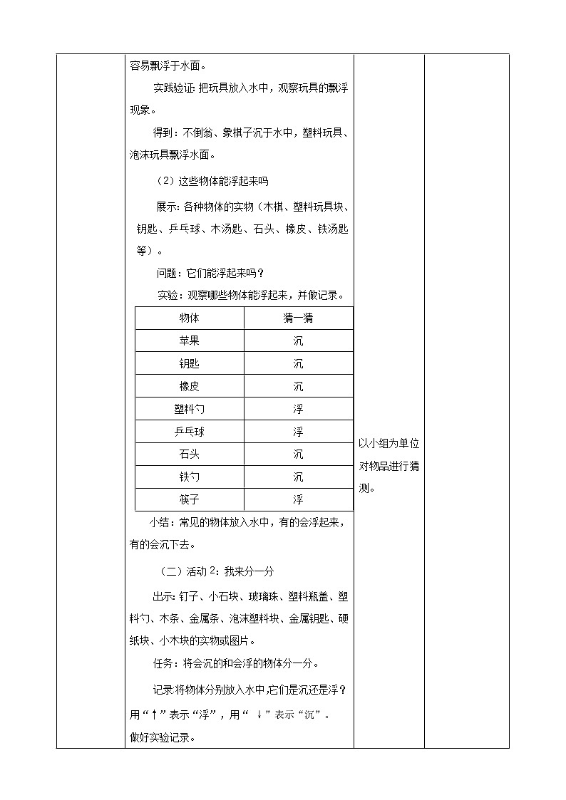 粤教粤科版科学一年级下册：2.5《哪些物体是浮的》 课件PPT+教案+同步练习02
