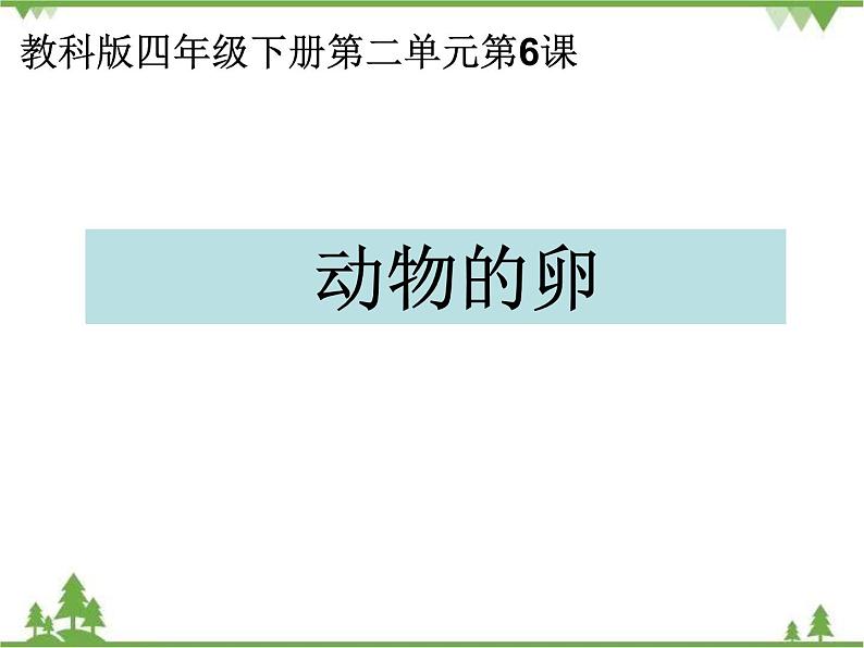 教科版小学四年级下册2.6动物的卵 PPT课件+教案+音视频01