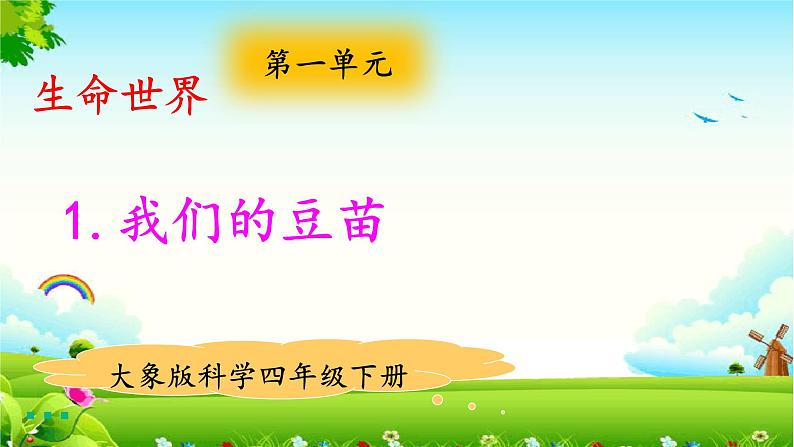 新大象版四年级下册科学1.1我们的豆苗 课件+教案+练习01