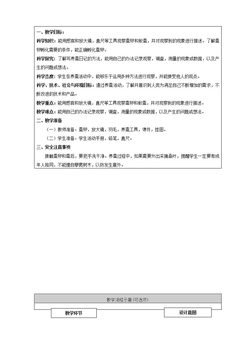 小学科学新人教鄂教版2.5《蚕出生了》教学设计02