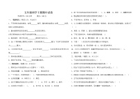 教科版科学下册五年级期中测试卷 (6)无答案