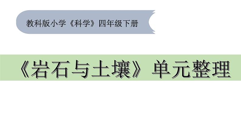 教科版四年级下册第三单元《岩石与土壤》单元整理复习课件第1页