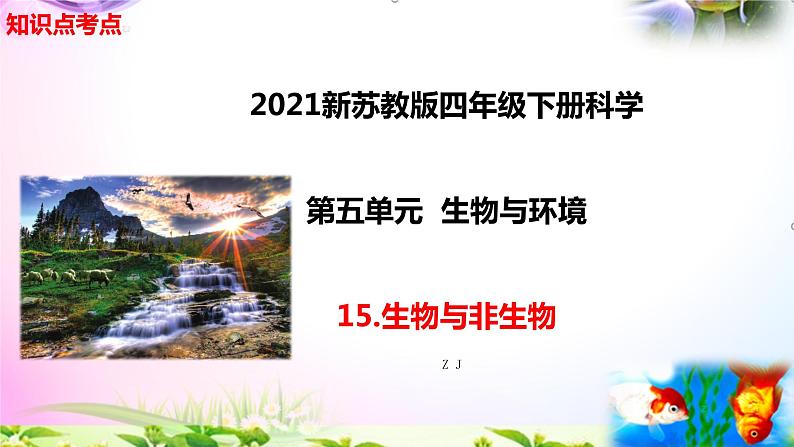 新苏教版四年级科学下册 15.《生物与非生物》知识点考点复习课件01