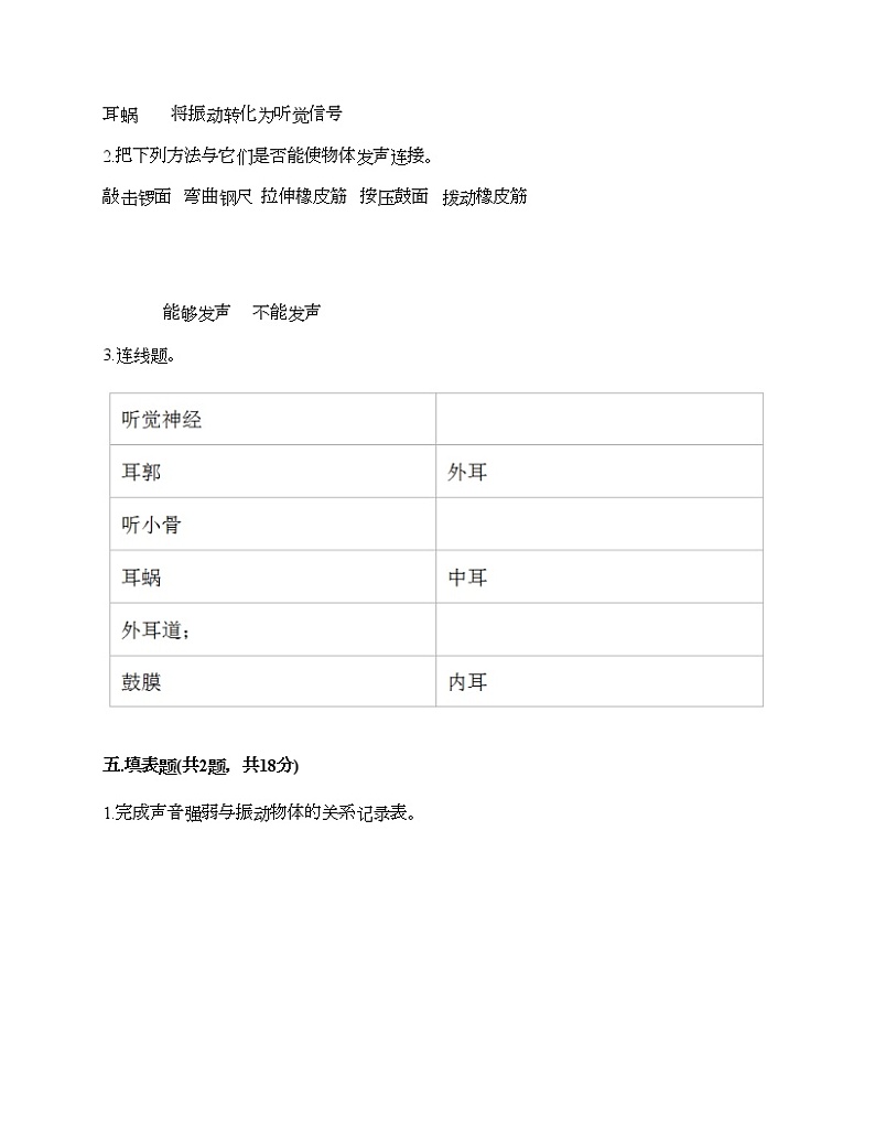 四年级上册科学试题-第一单元 声音 测试题-教科版（含答案）第3页