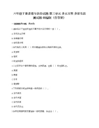 政治思品六年级下册(道德与法治)第三单元 多样文明 多彩生活综合与测试优秀当堂达标检测题