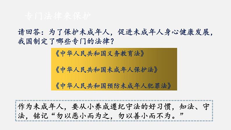 人教版六年级上册道德与法治 我们受特殊保护课件PPT08