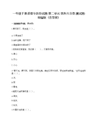 小学政治思品人教部编版一年级下册（道德与法治）第二单元 我和大自然综合与测试测试题