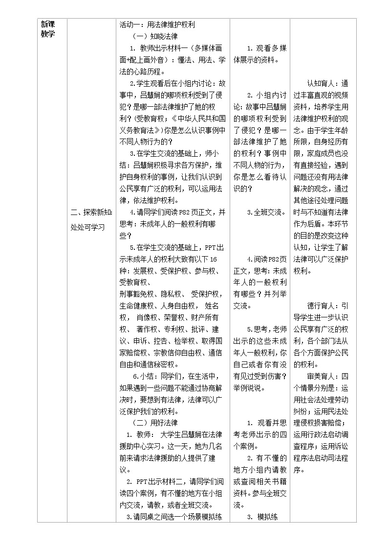 9  知法守法 依法维权  教案02