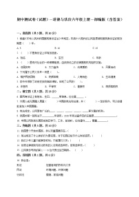 部编版 道德与法治 六年级上册 期中模拟测试试卷_4