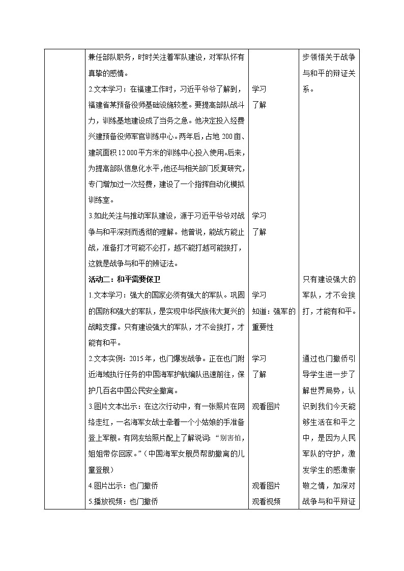 （小学高年级）第12讲《强国必须强军》教案教学设计02