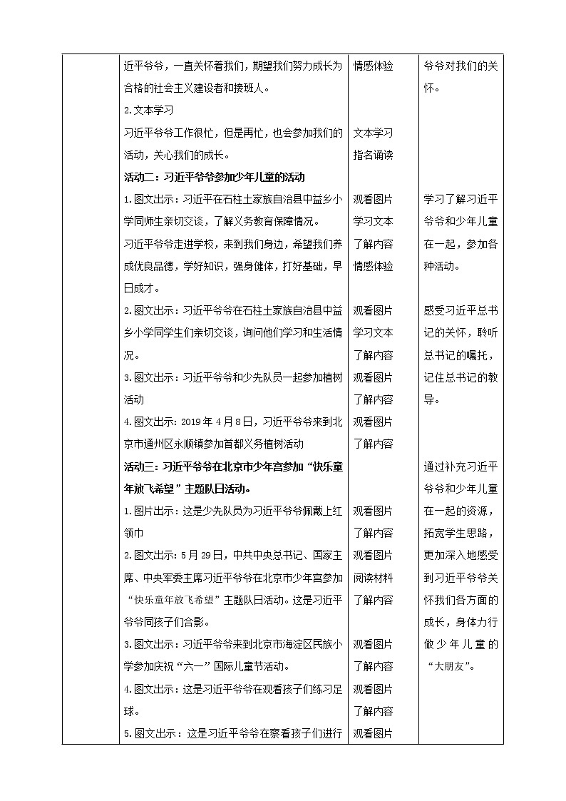 习近平新时代中国特色社会主义思想学生读本（小学低年级）第5讲-我们是共产主义接班人《二 习近平爷爷对我们的期望》教案教学设计第2页