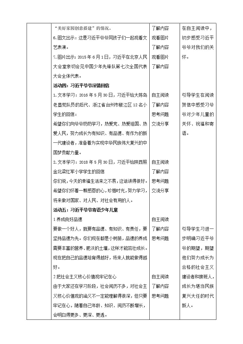 习近平新时代中国特色社会主义思想学生读本（小学低年级）第5讲-我们是共产主义接班人《二 习近平爷爷对我们的期望》教案教学设计第3页