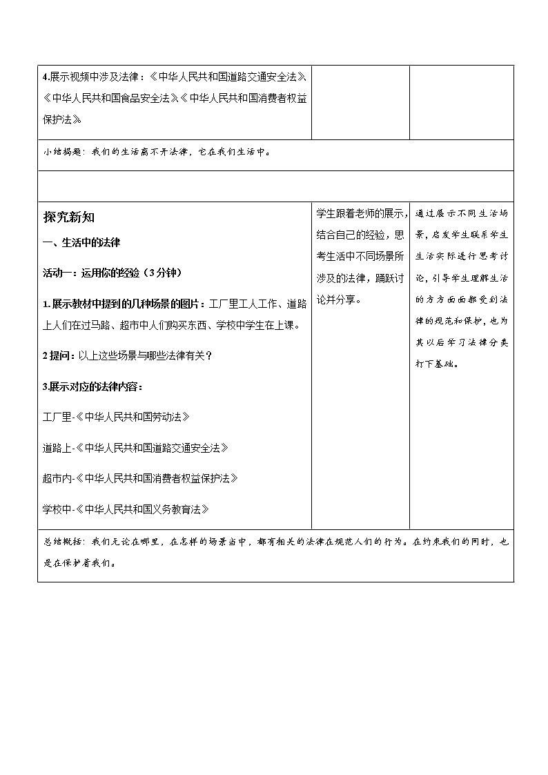 《生活中的法律》第2课时示范公开课教学设计【部编版小学六年级道德与法治上册】02