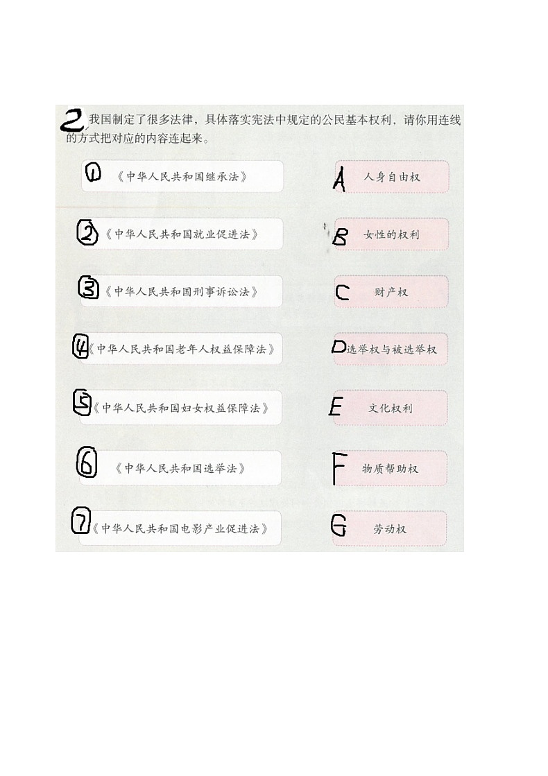 六年级上册《道德与法治》精编期末测试题（含参考答案 ）第3页
