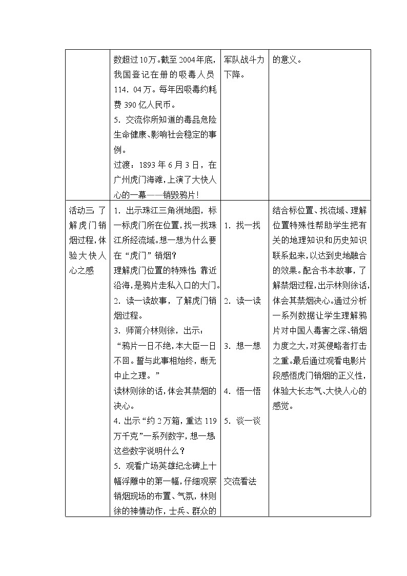 部编版 五四学制 五年级上册 道德与法治  7. 不甘屈辱  奋勇抗争（教案）03