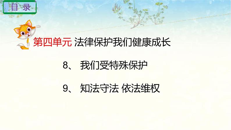 六年级上册道德与法治第四单元法律保护我们健康成长复习课件ptx02