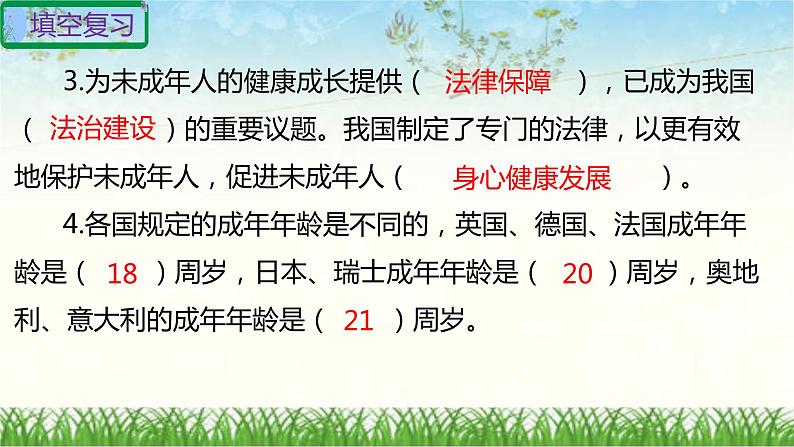 六年级上册道德与法治第四单元法律保护我们健康成长复习课件ptx04