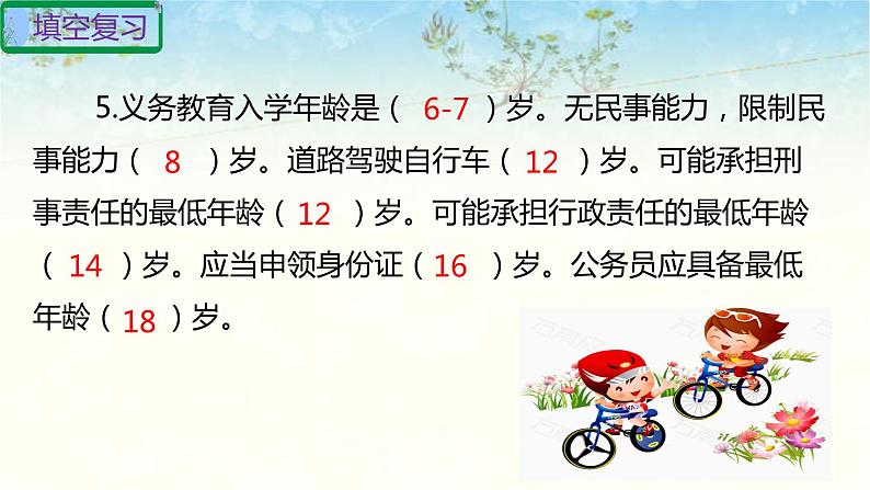 六年级上册道德与法治第四单元法律保护我们健康成长复习课件ptx05