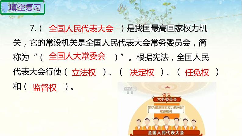 六年级上册道德与法治第三单元我们的国家机构复习课件08