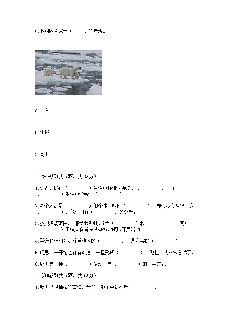 部编版六年级下册道德与法治期末测试卷带答案（培优A卷）第2页