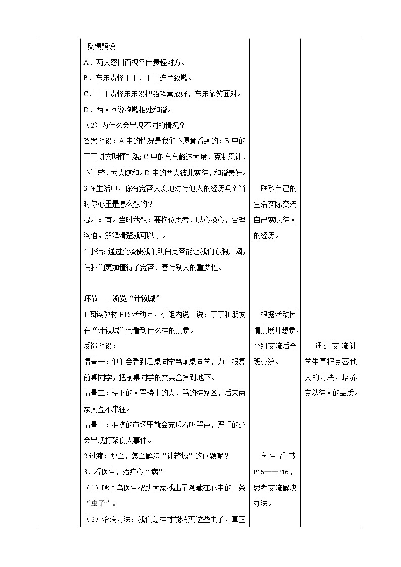 统编版道德与法治六年级下册 教案--第2课学会宽容第二节02