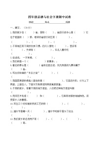 最新部编版道德与法治四年级下册期中测试卷 (2)