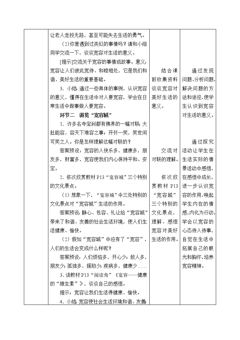 人教版（部编版五四制）小学道德与法治四年级下册  2.学会宽容  教案第3页