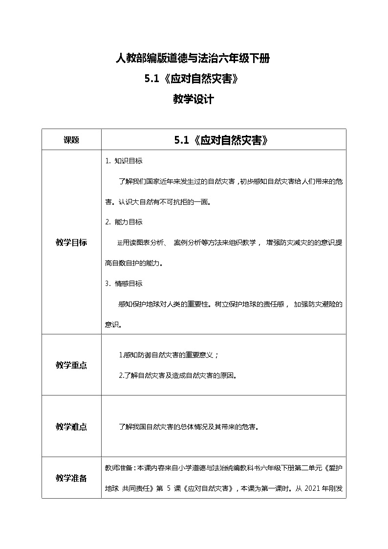 5.1-应对自然灾害第一课时——我国自然灾害知多少 课件PPT+教案+练习01